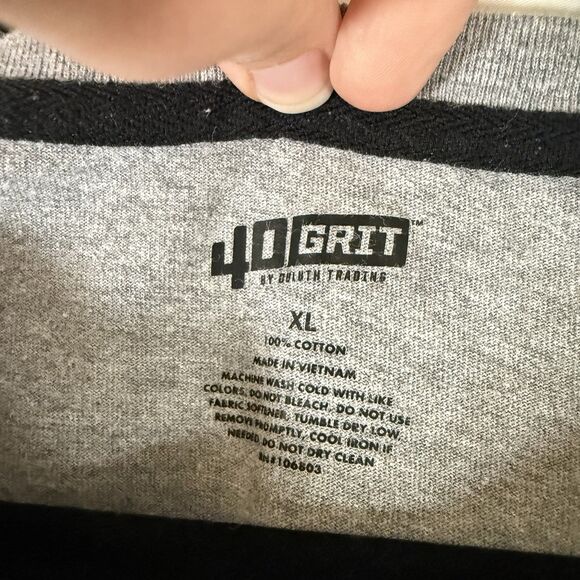 Duluth 40 Grit Shirt Men's XL Grey Long Sleeve Crew Neck Solid 100% Cotton - Picture 5 of 10